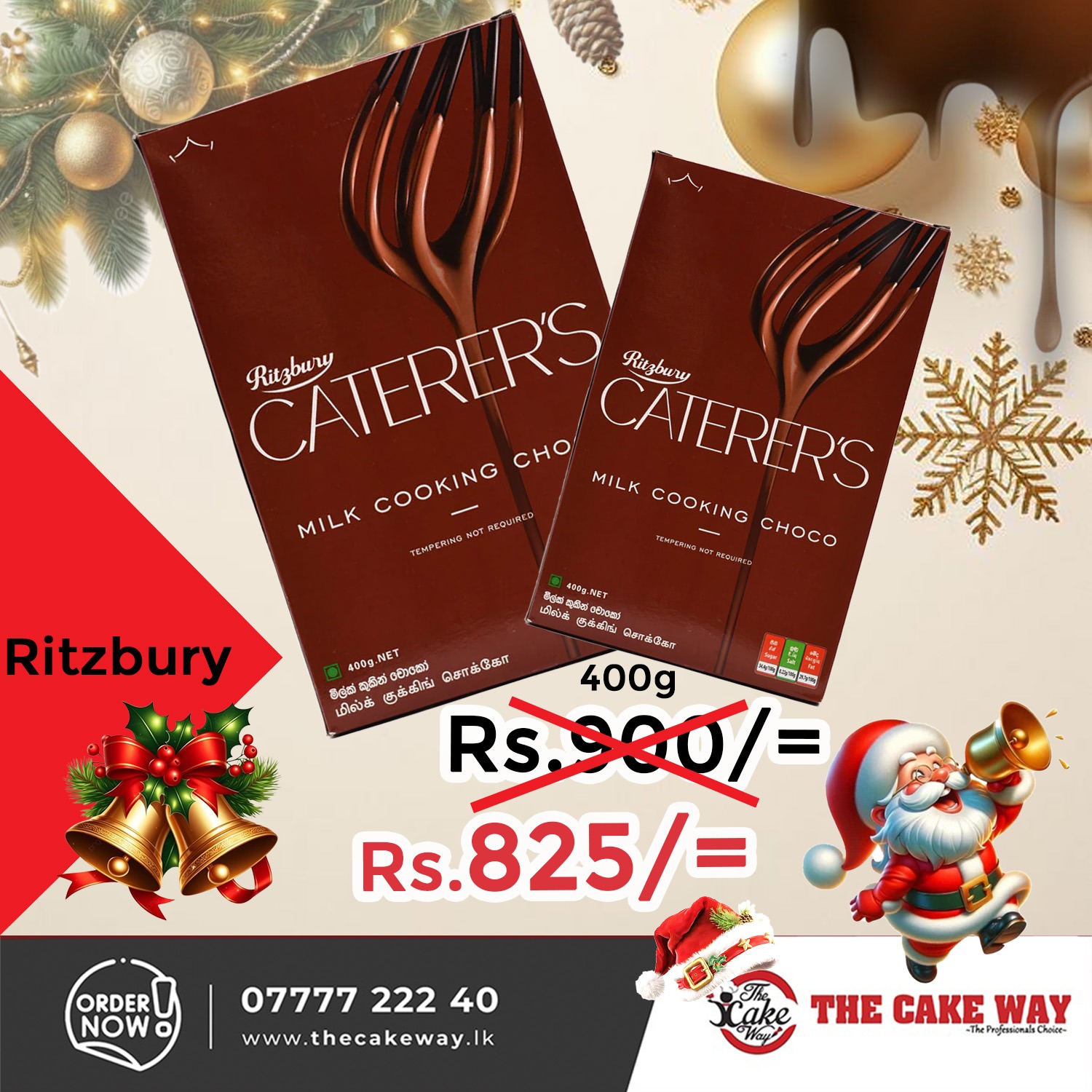RITZBURY Caterer’s Milk Cooking Choco 400g